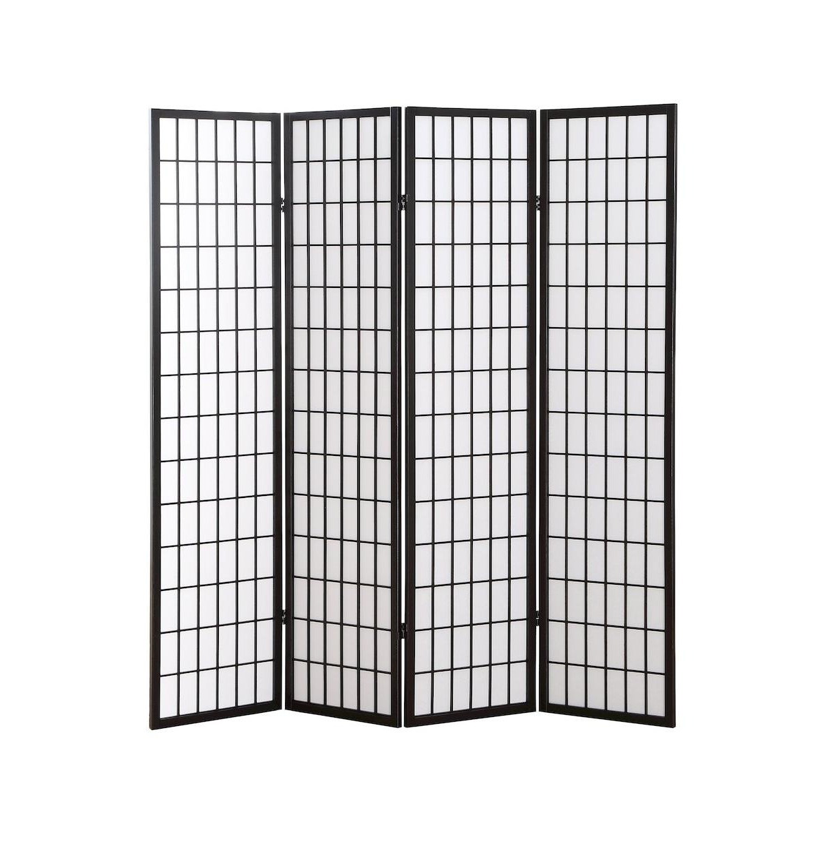 Roundhill Furniture Japp 4 Panel Oriental Shoji Screen / Room Divider