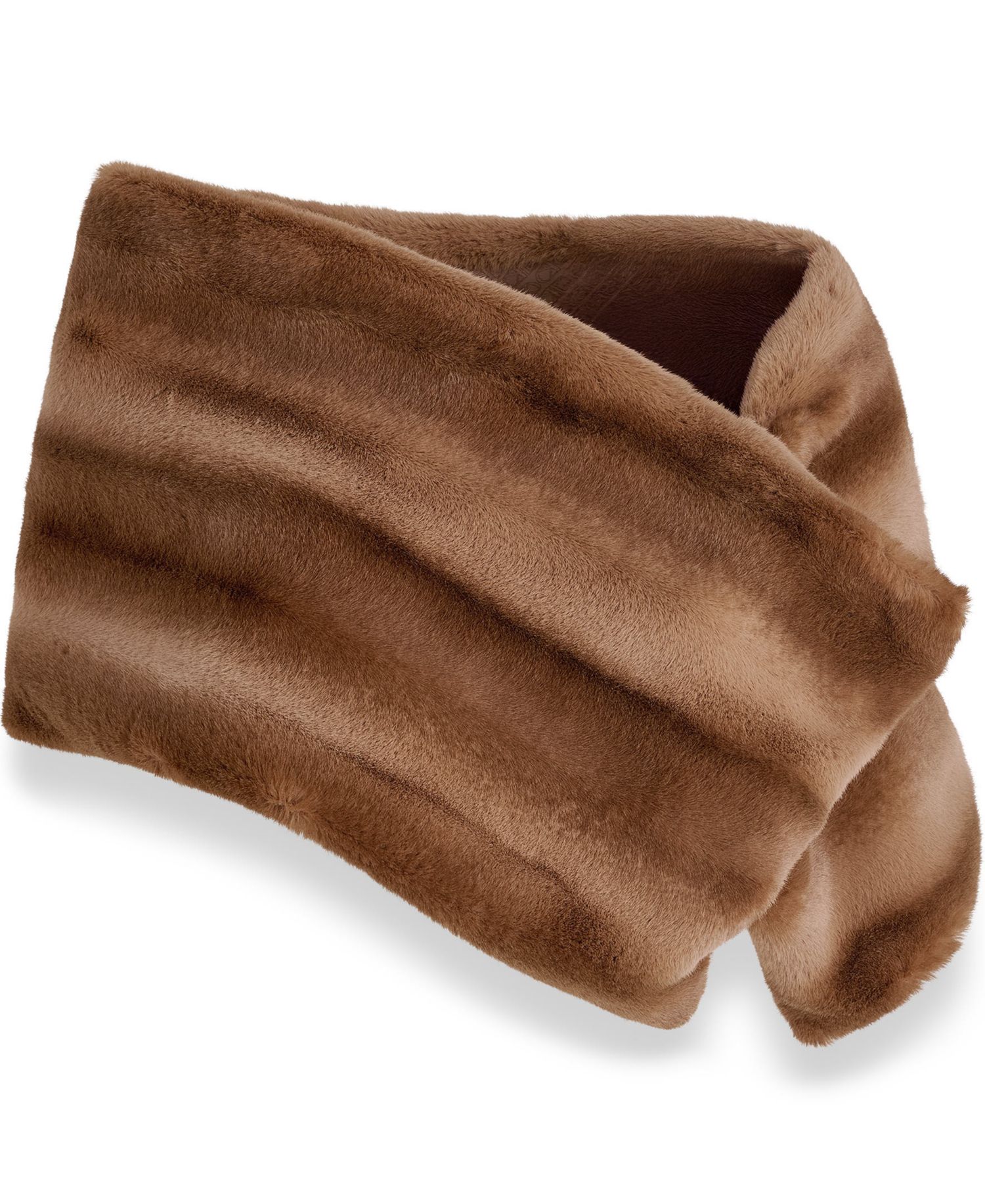 Women's Plush Draped Faux Fur Wrap Shrug