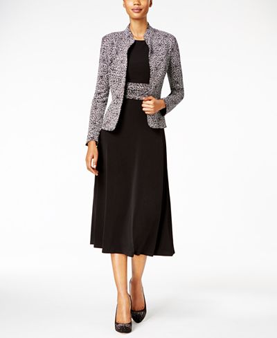 Jessica Howard Sparkle-Printed Dress & Jacket