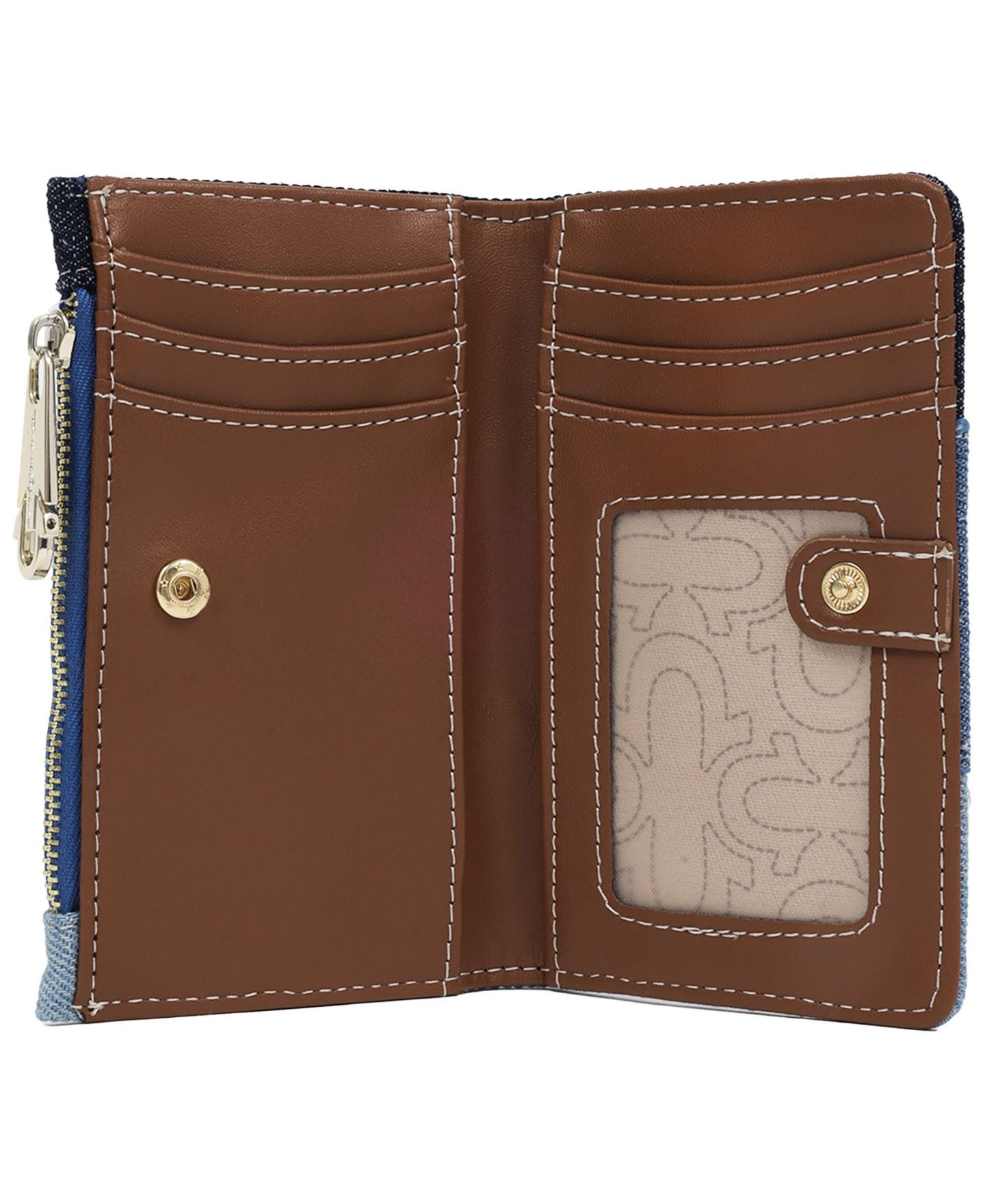 Женский кошелёк True Religion Colin Highbridge Patchwork Denim Mini Wallet, цвет: Джинсовый / Синий — фото 5