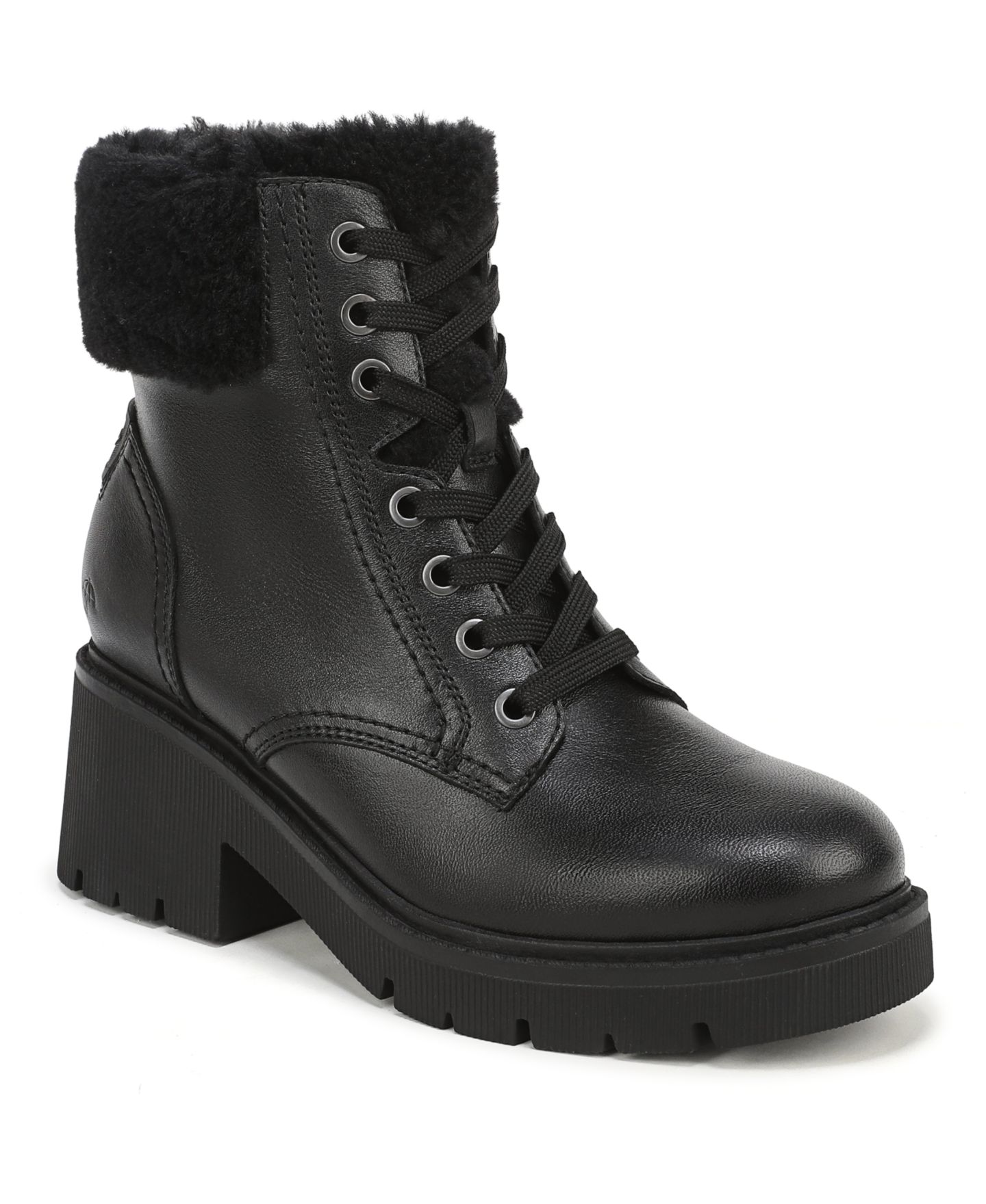 Женские ботинки Naturalizer Jovani-Cozy Round-Toe Block-Heel, цвет: Чёрный кожаный — фото 1