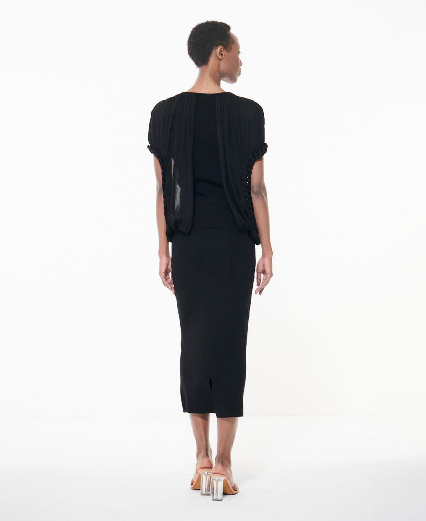 Женская юбка Leem Knit Pencil Midi, цвет: Чёрный — фото 4