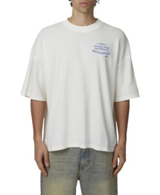 Men's Stamp Boxy-Fit Screenprinted Waffle-Knit T-Shirt