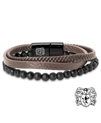 Lava Bead Leather Bracelet