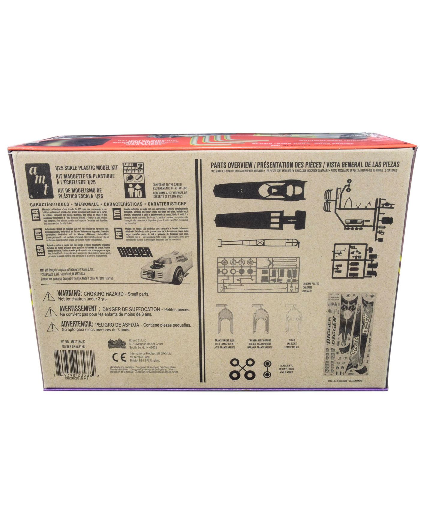 Детские конструкторы AMT Digger Dragster Funny Fueler 1/25 Scale Model Kit, Ages 14 & Up — фото 4