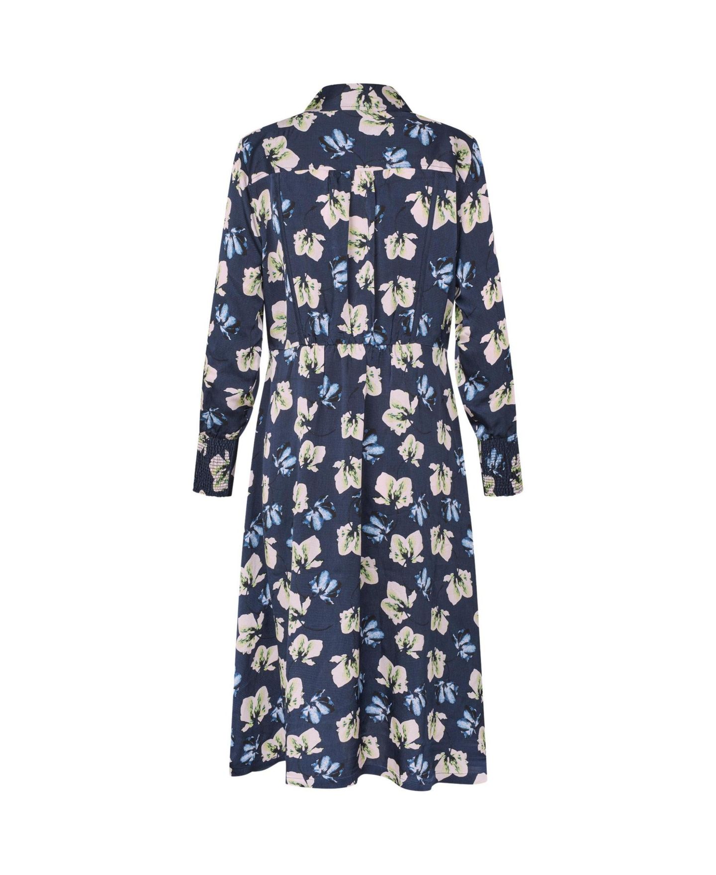 Женское платье Masai Copenhagen Manolivienne Floral-Print Long-Sleeve Button-Front Midi, цвет: Тёмно-синий — фото 4