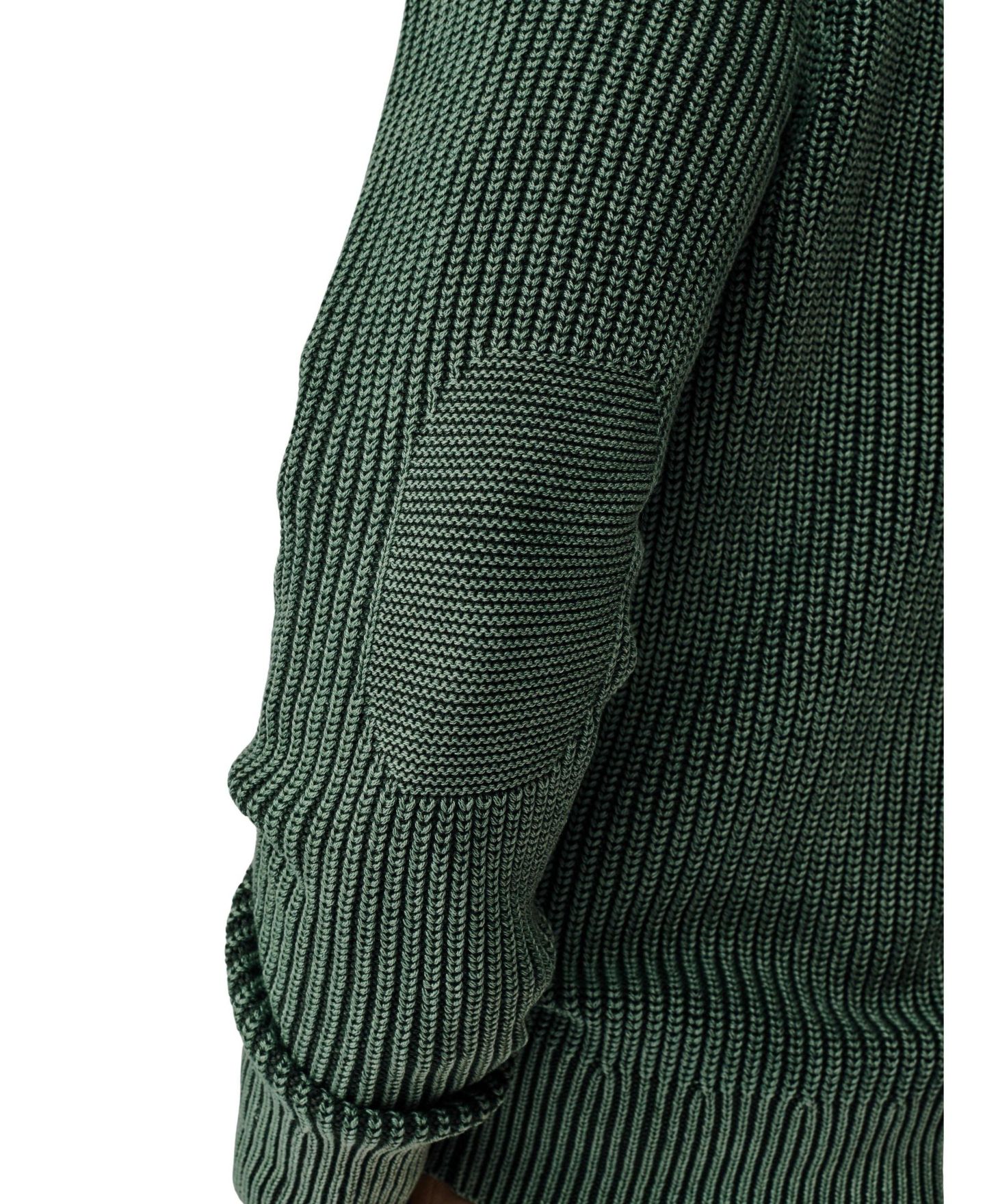 Мужской свитер Aubin Martin Quarter-Zip Ribbed-Knit, цвет: Хаки — фото 5