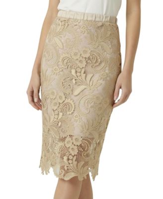 Women's Floral Lace Midi Skirt