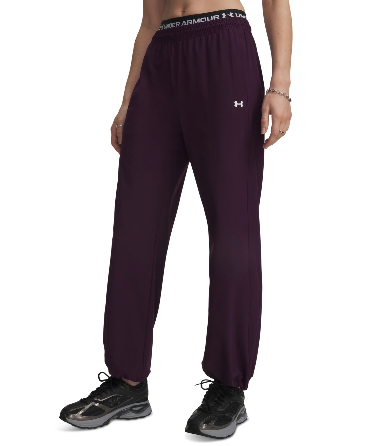 Женские брюки Under Armour Rival Woven, цвет: Чёрный — фото 5