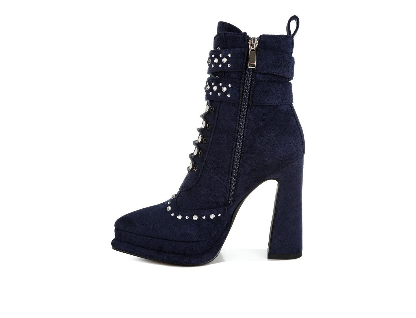 Женские ботинки London Rag Punk Nomad Harness Detail Lace Up, цвет: Тёмно-синий — фото 8
