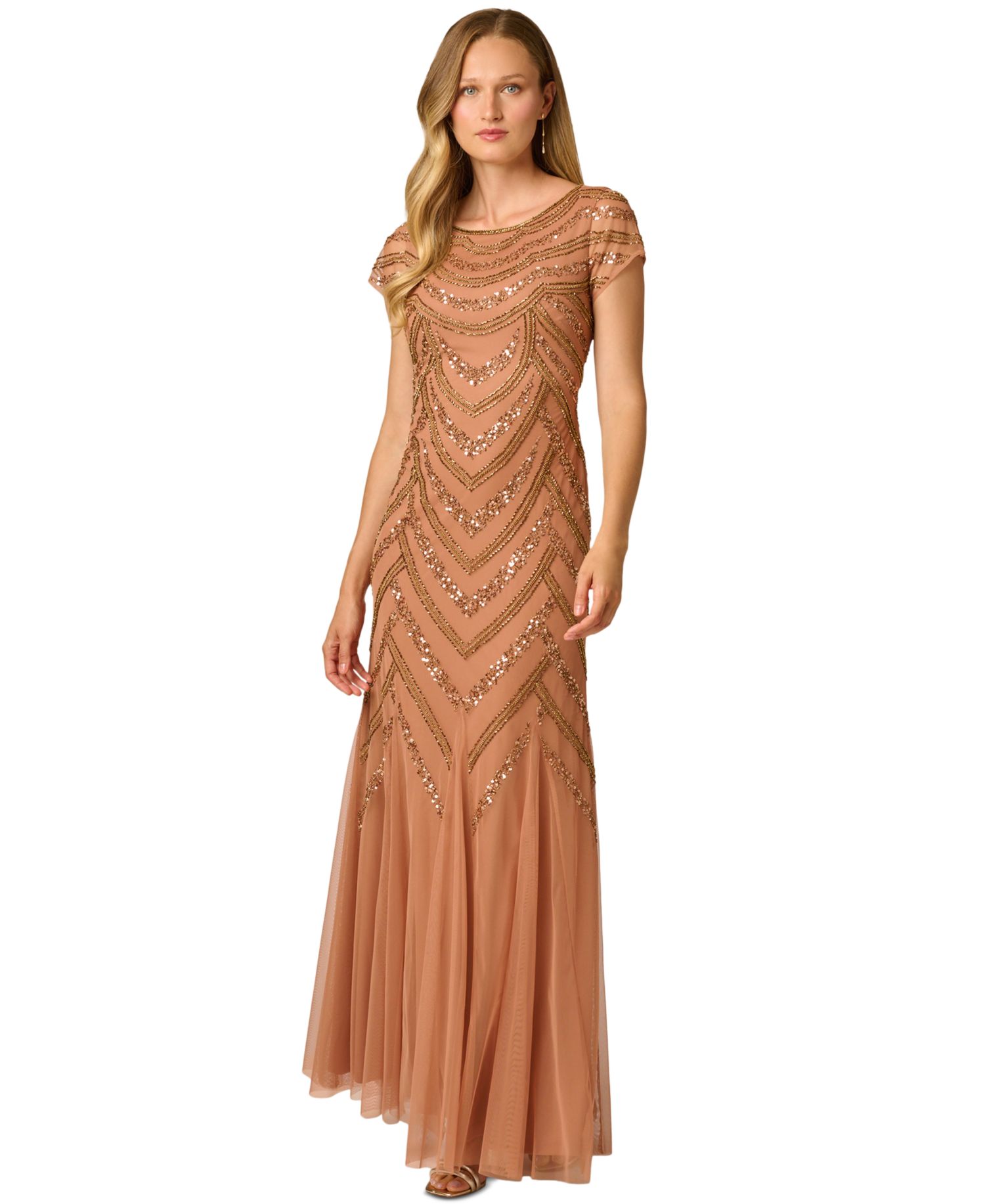 Women's Embellished Godet-Inset Gown