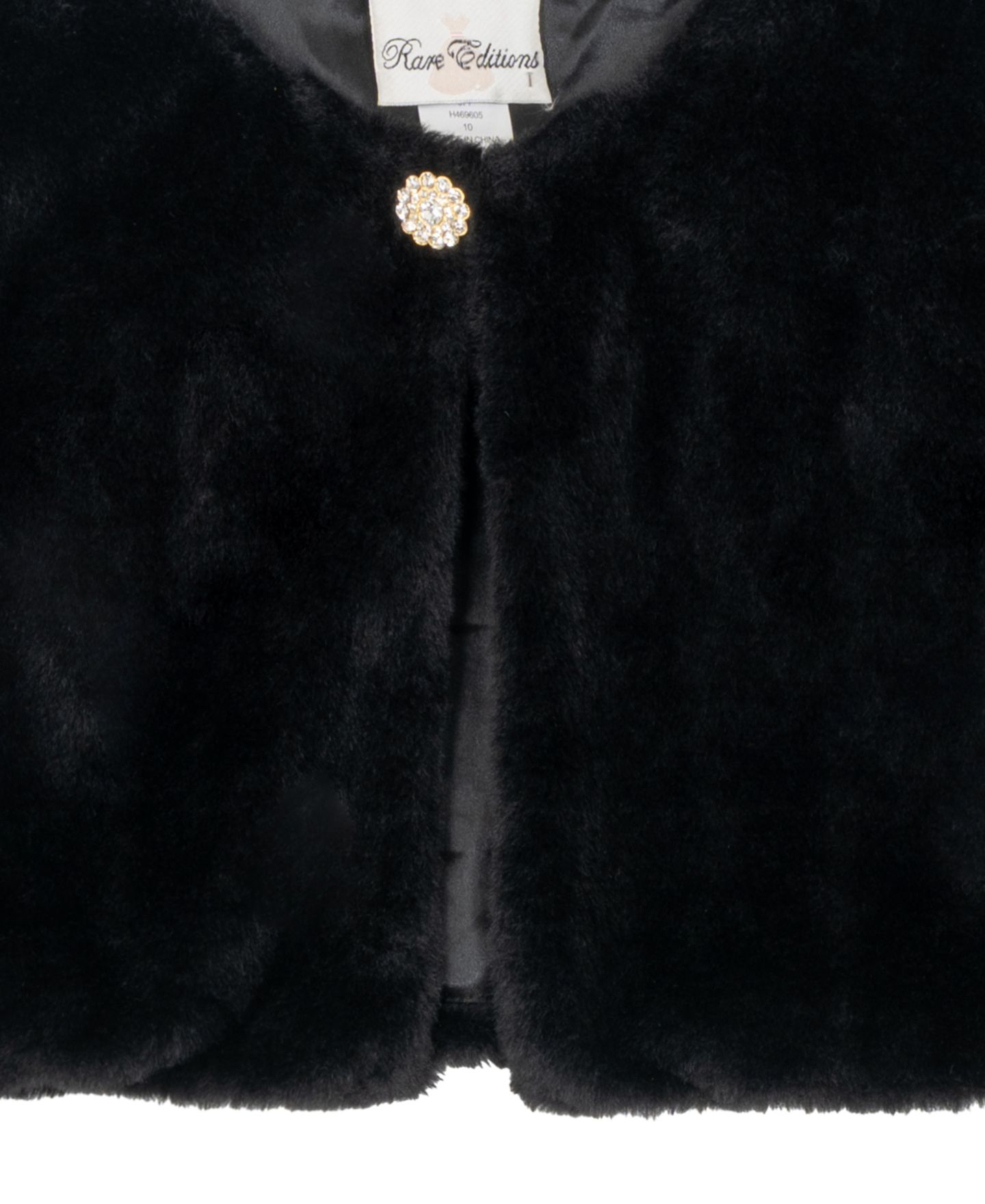Болеро Rare Editions Faux Fur Long-Sleeve Special Occasion Shrug для девочек, цвет: Чёрный — фото 3