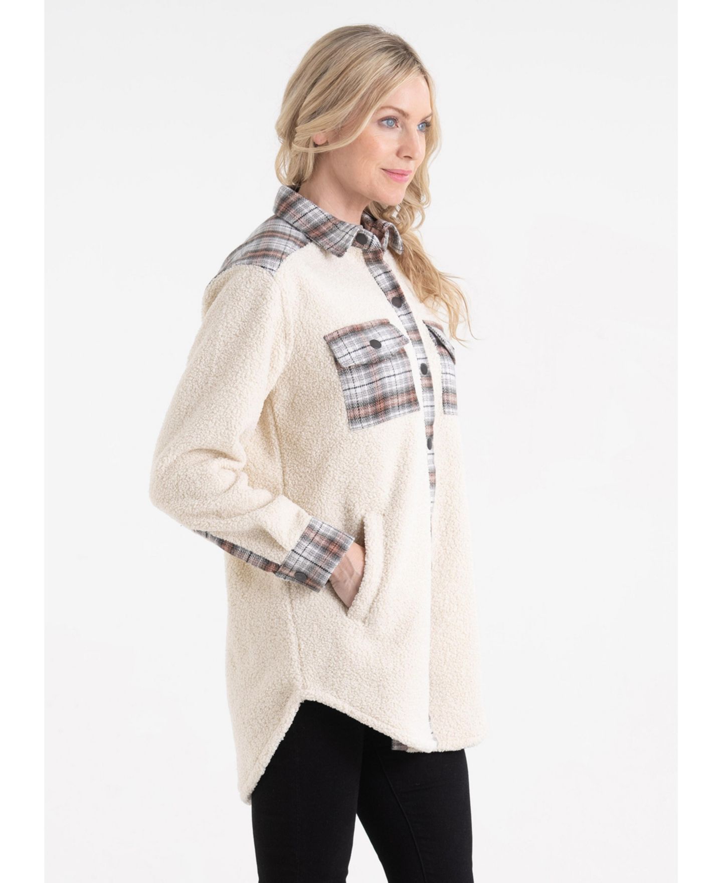 Женская куртка Legendary Whitetails Boucle Sherpa Snap Down Long Sleeve Shirt Jacket, цвет: Берёзовый — фото 2