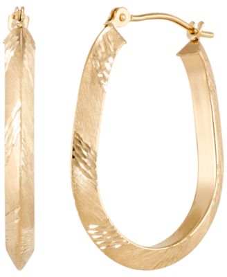 Small Pear-Shaped Hoop Earrings in 10K Yellow Gold