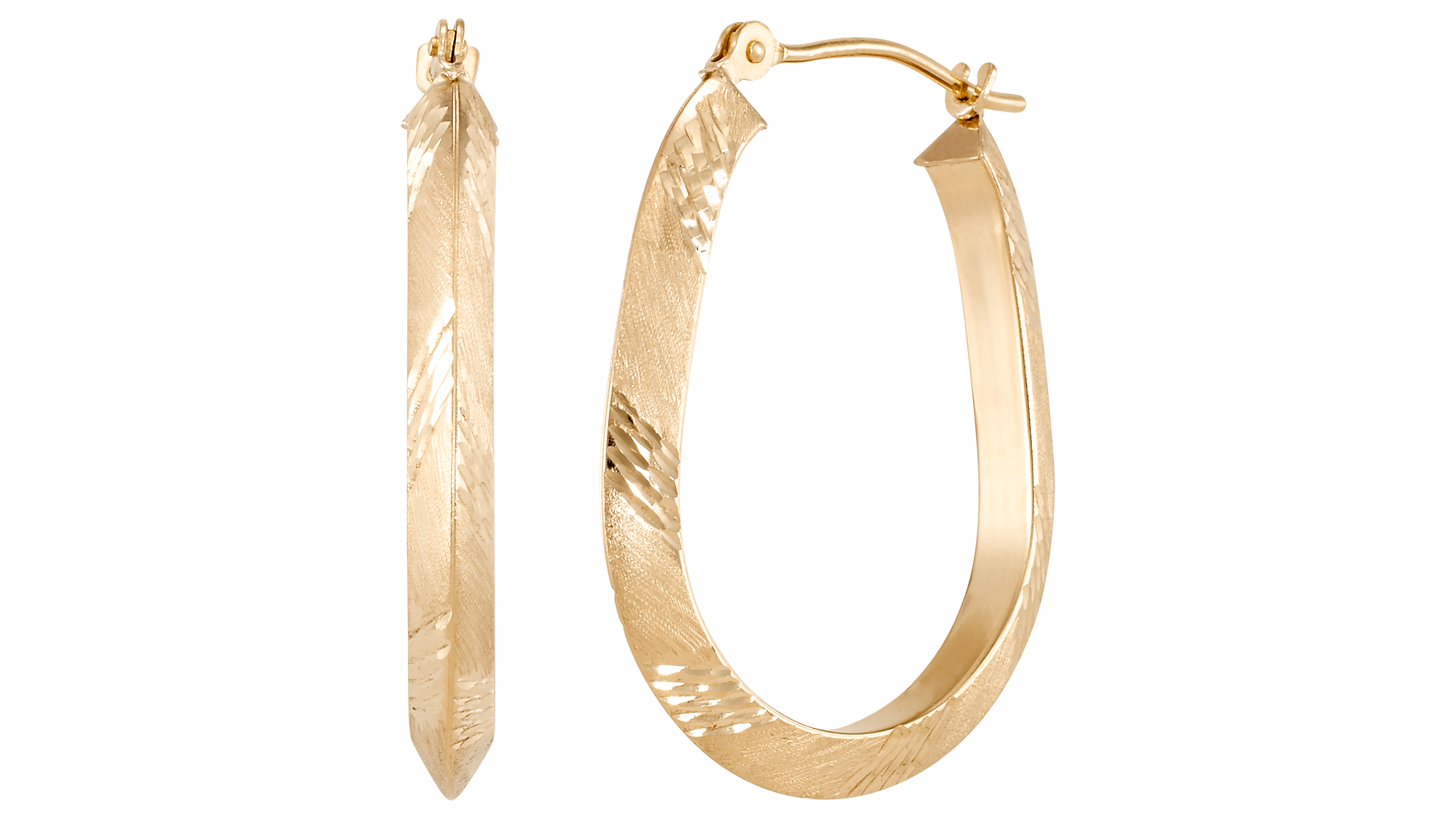 Small Pear-Shaped Hoop Earrings in 10K Yellow Gold