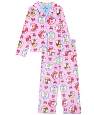 Girls' 4-10 Princess Frames Disney Princess Long-Sleeve Button-Front Pajama, 2-Piece Set