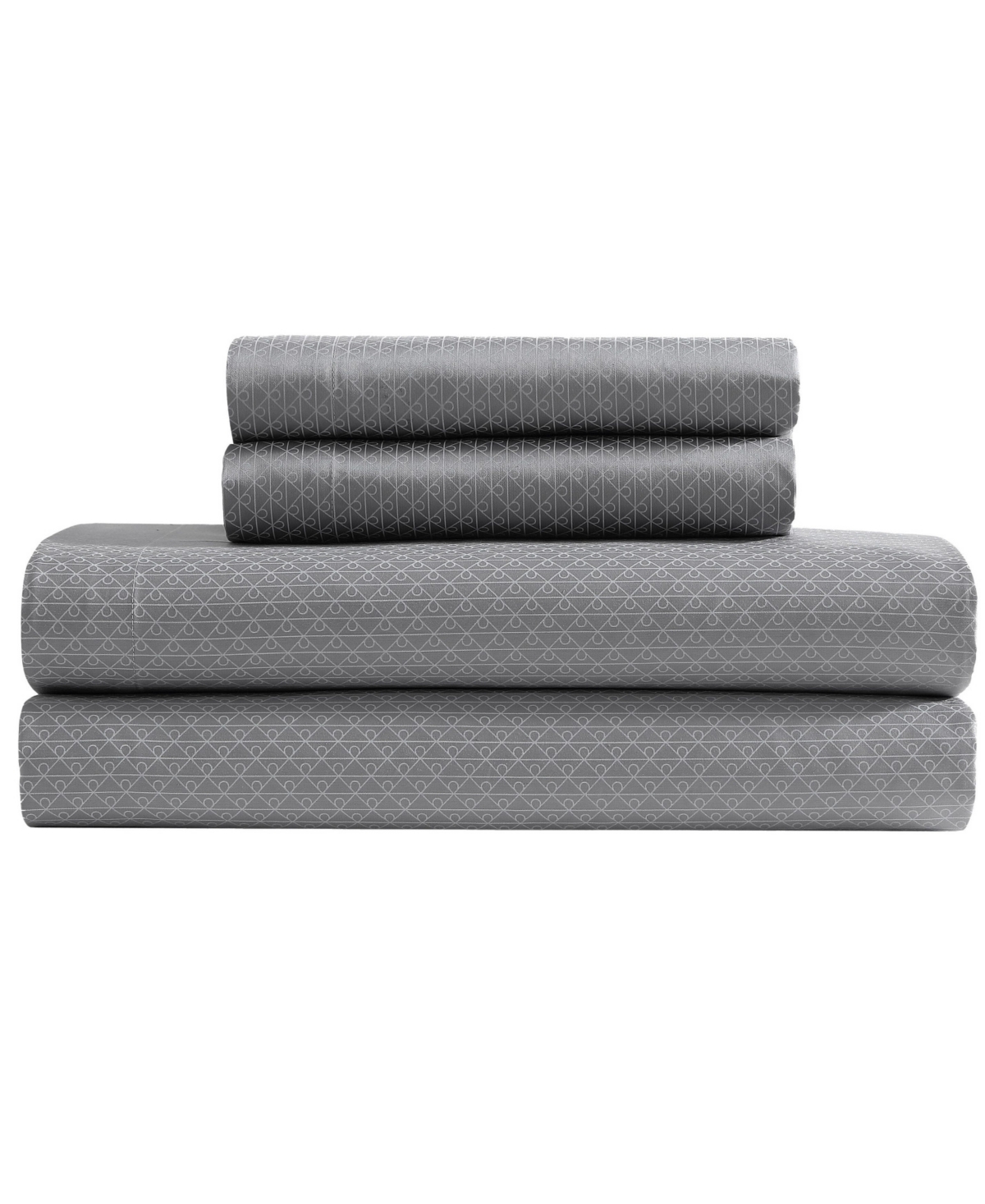 Calvin Klein Emblem 300-Thread Count Printed Sateen 4-Piece Sheet Set, King