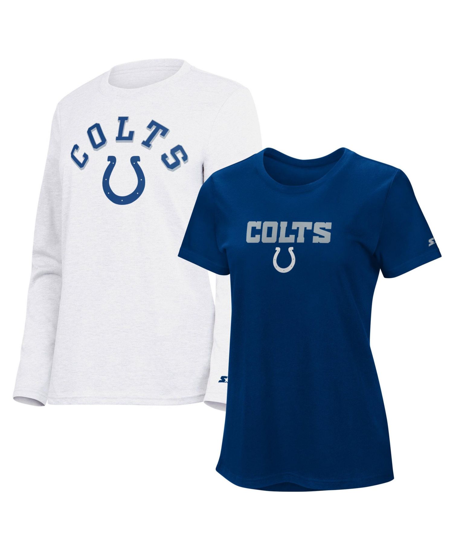 Women's Royal/Ash Indianapolis Colts Short Sleeve & Long Sleeve T-Shirt Combo Pack