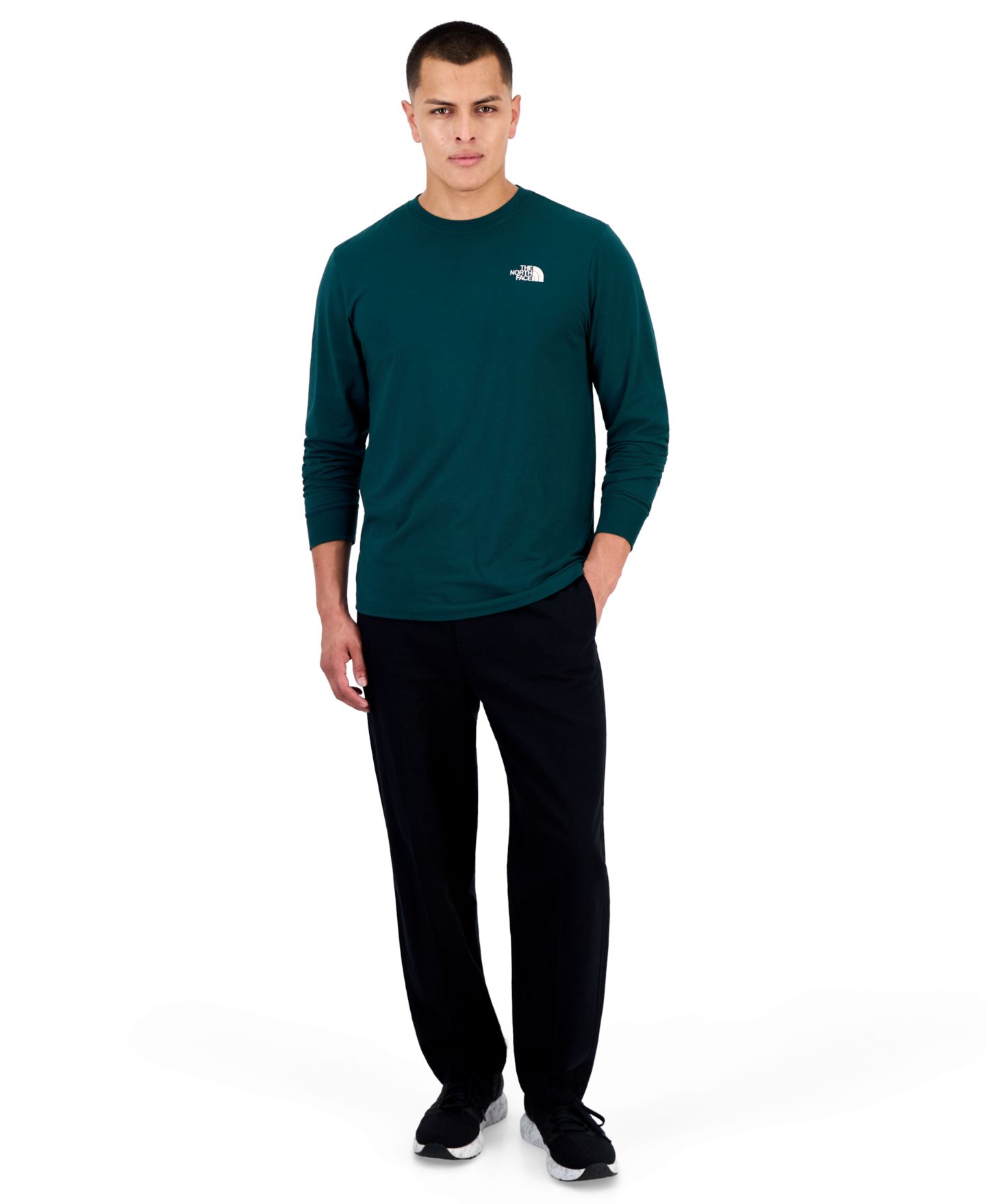 Мужская футболка The North Face Tnf Mtn Graphic Classic-Fit Long-Sleeve, цвет: Тёмно-зелёный — фото 3