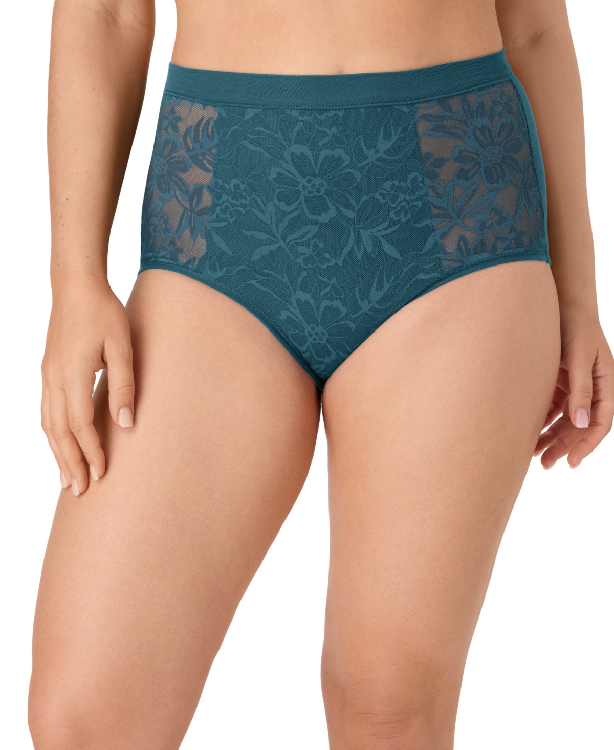 Bali Women's Breathe Lace High-Rise Brief Underwear Dfclbf - Sophisticated Teal