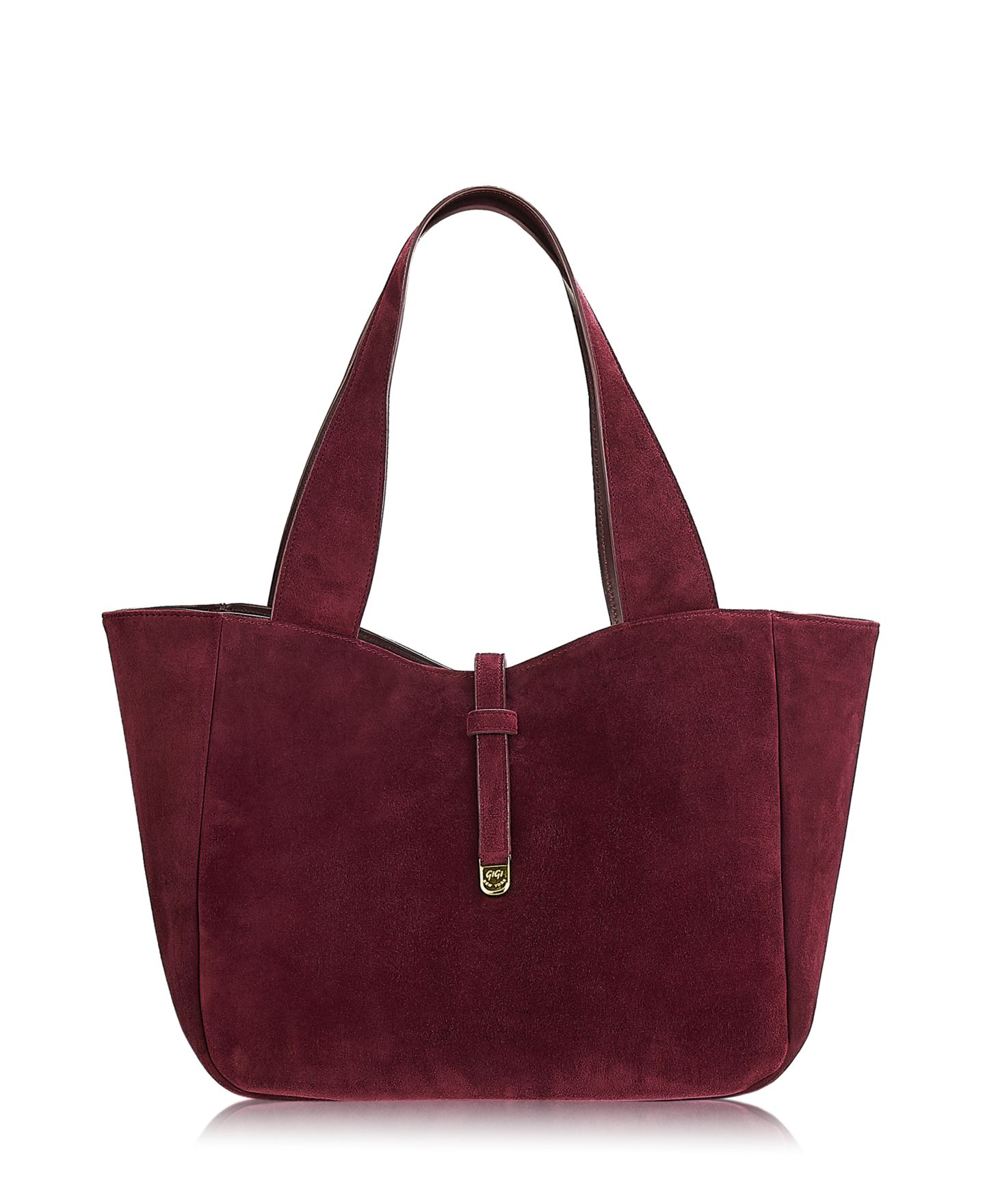Женская сумка GiGi New York Mercer Suede Laptop Compatible Large Tote Handbag, цвет: Шелковичный — фото 1