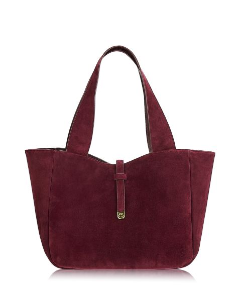Женская сумка GiGi New York Mercer Suede Laptop Compatible Large Tote Handbag, цвет: Шелковичный