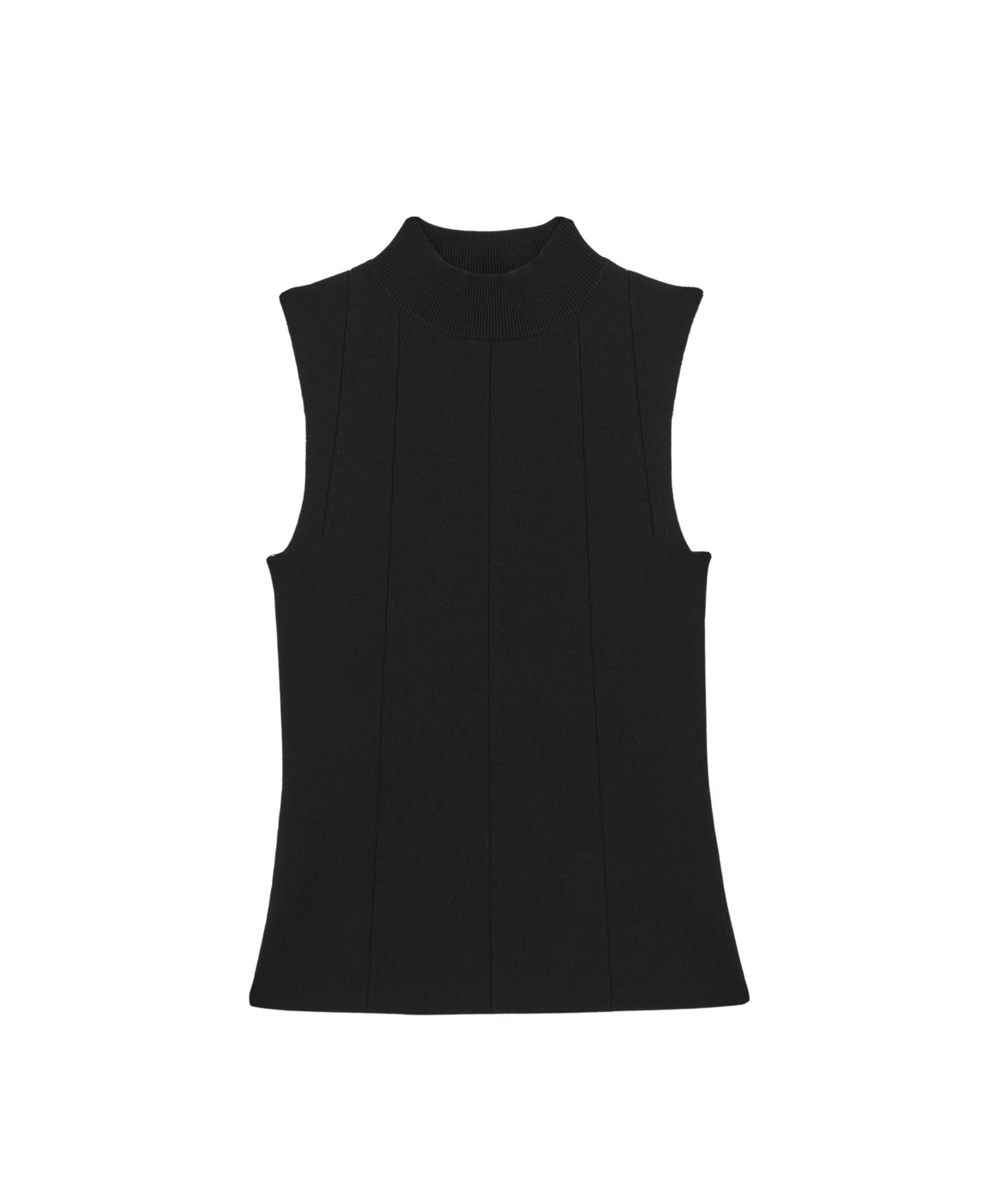 Women's Milan Mock Neck Sleeveless Ribbed Sweater