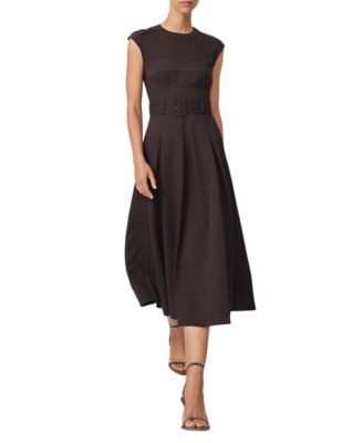 Women's Ava Midi A-Line Belted Dress