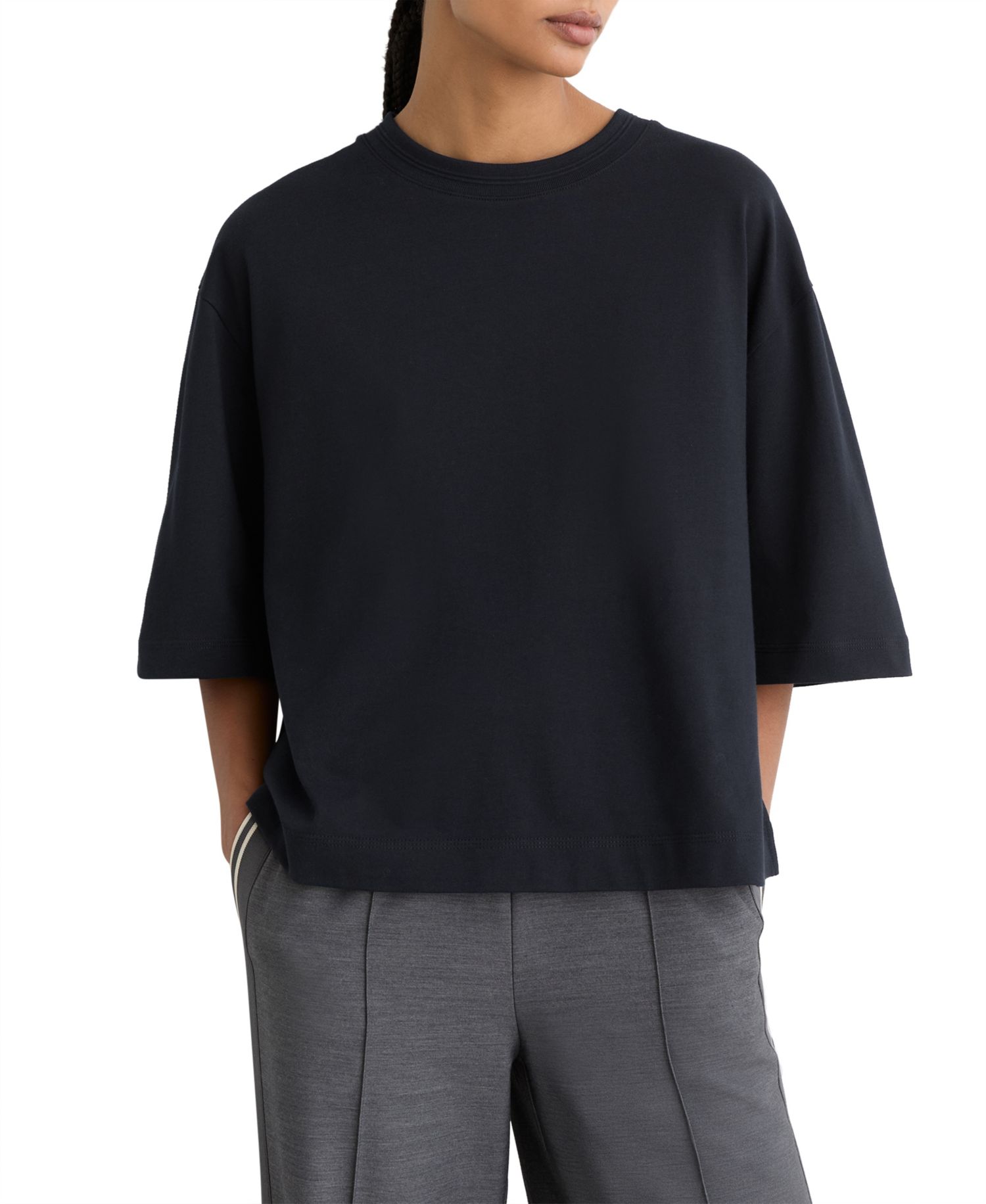 Women's Lara Oversized Ribbed Crewneck T-Shirt