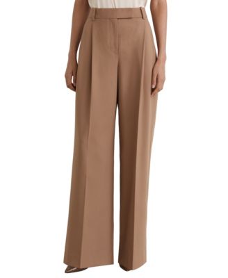 Women's Luna Pleated Wide-Leg Wool-Blend Trousers