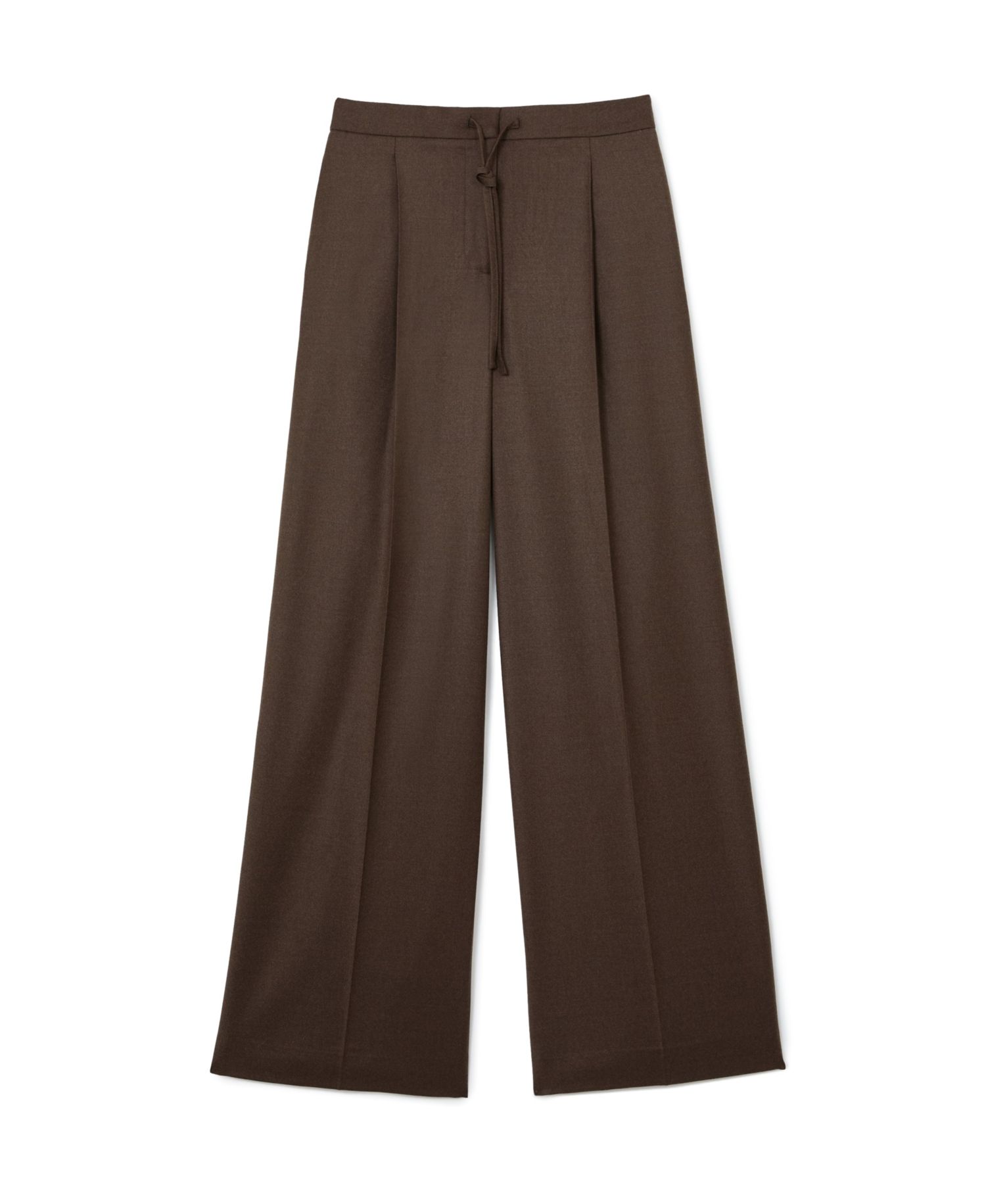 Petite Derby Pleated Wide-Leg Trousers