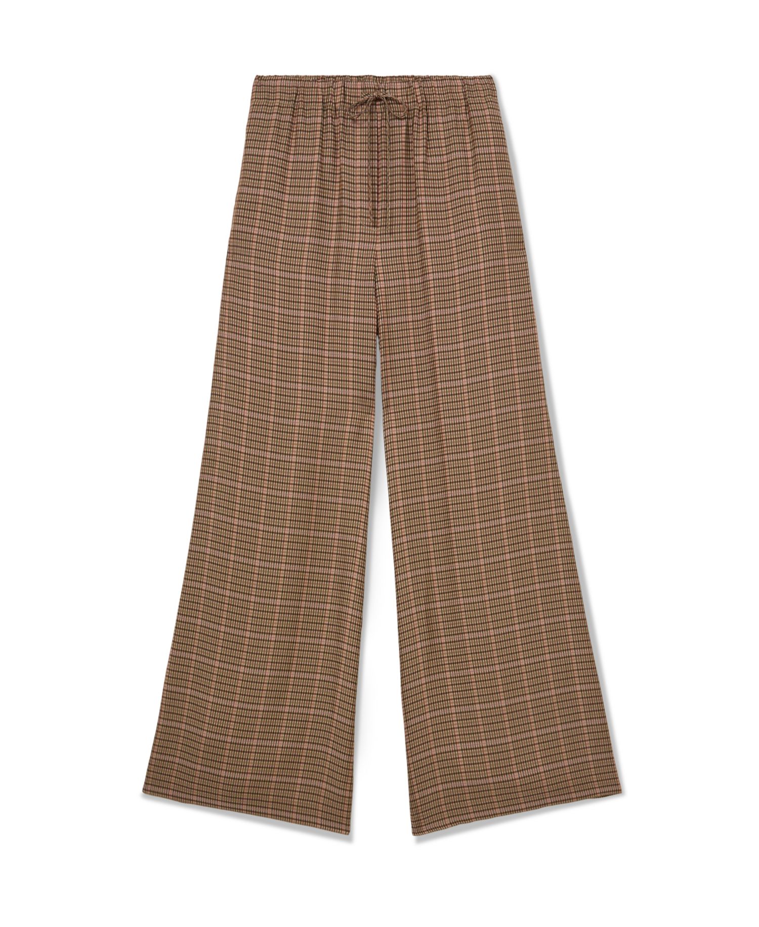 Petite Check Wide-Leg Pants
