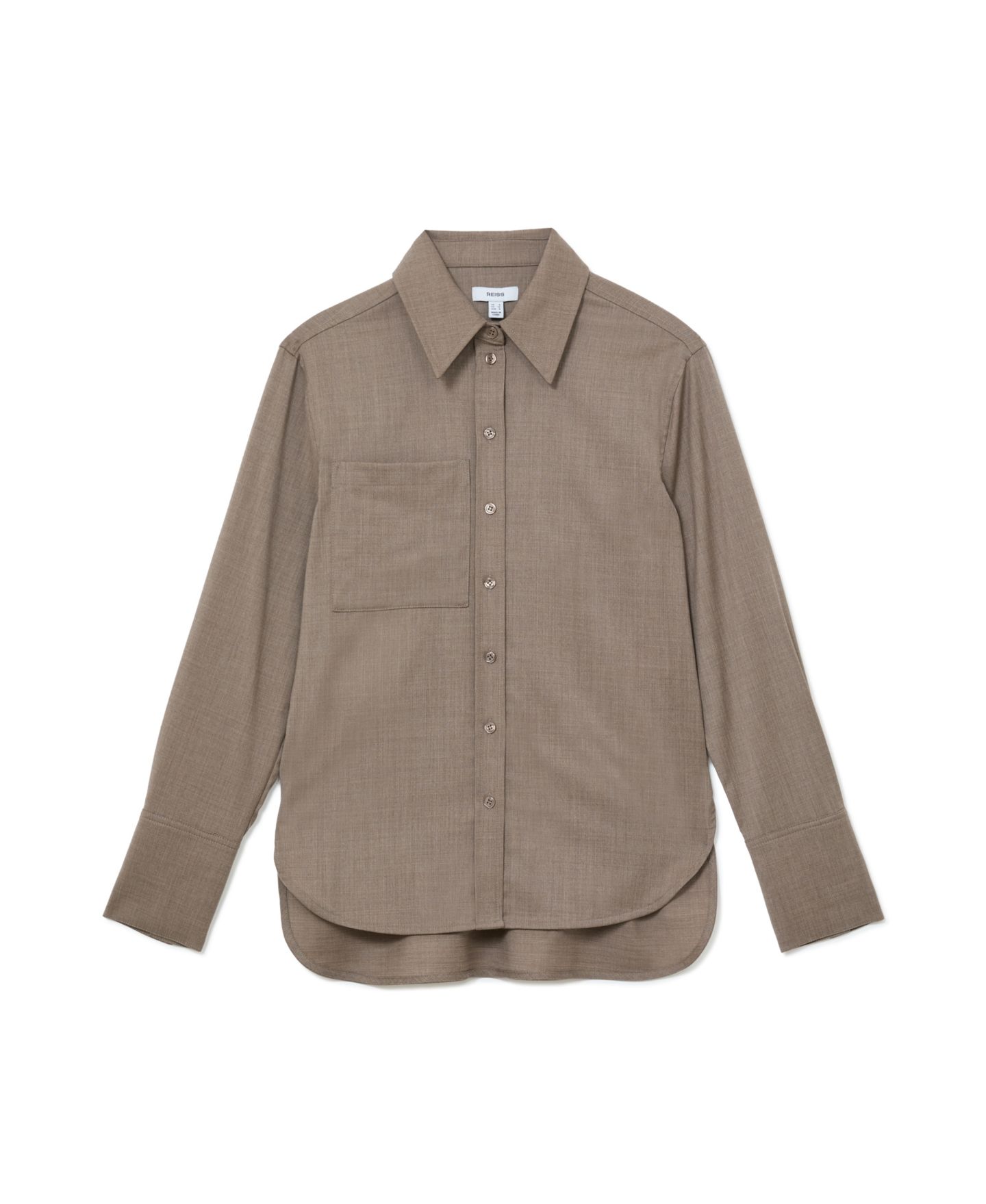 Женская рубашка REISS Adie Long-Sleeve Button-Up, цвет: Нейтральный — фото 5