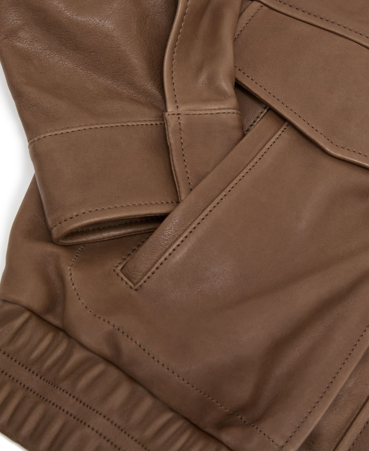Женская куртка REISS Beau Leather Relaxed Bomber, цвет: Бежевый — фото 10