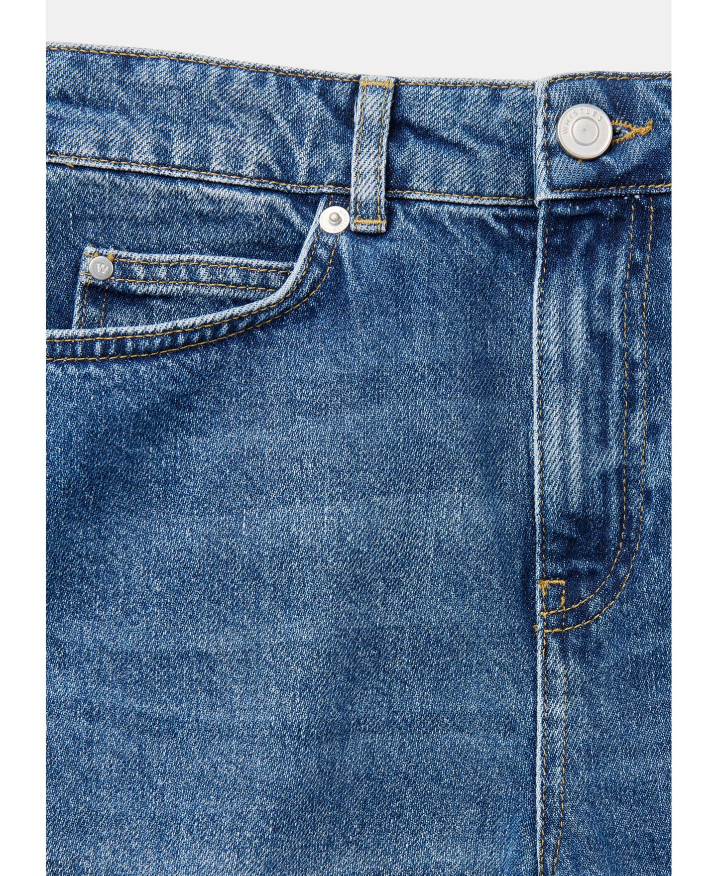 Женские шорты Whistles Mid-Rise Relaxed Mid-Thigh Denim Shorts, 6" Inseam, цвет: Джинсовый — фото 4