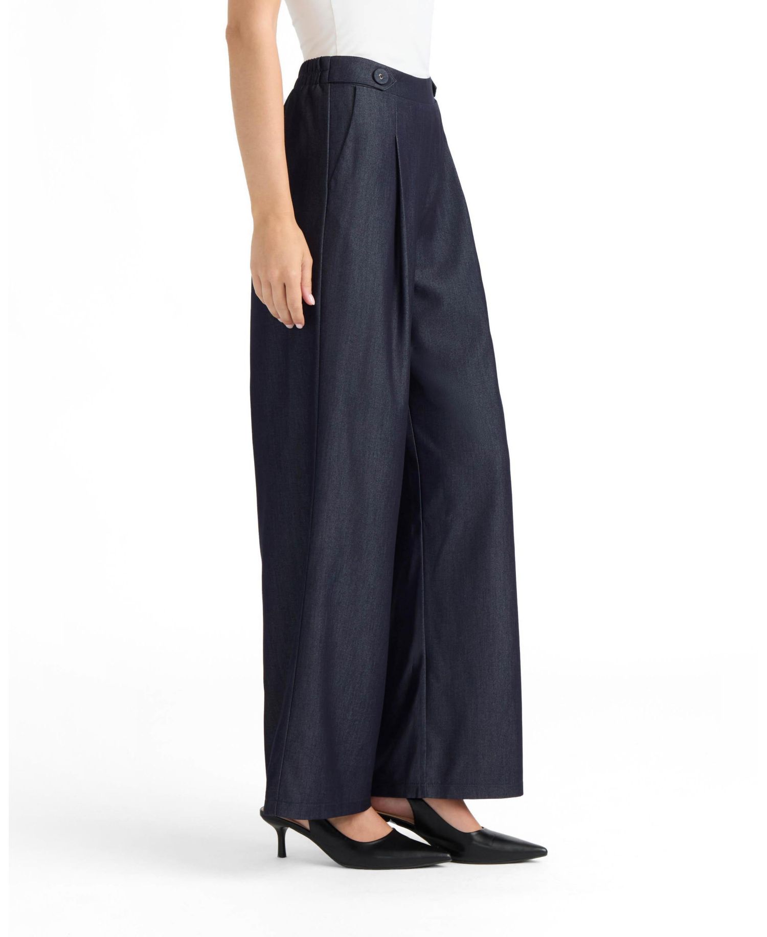 Women's Wide-Leg Front-Pleated Pants