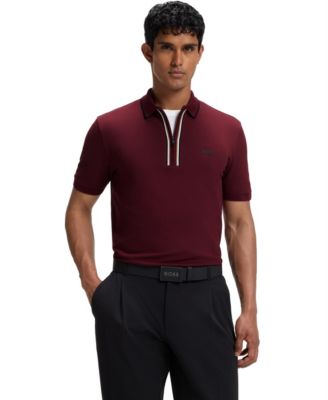 Men's Moisture-Wicking Stretch Cotton Slim-Fit Polo Shirt