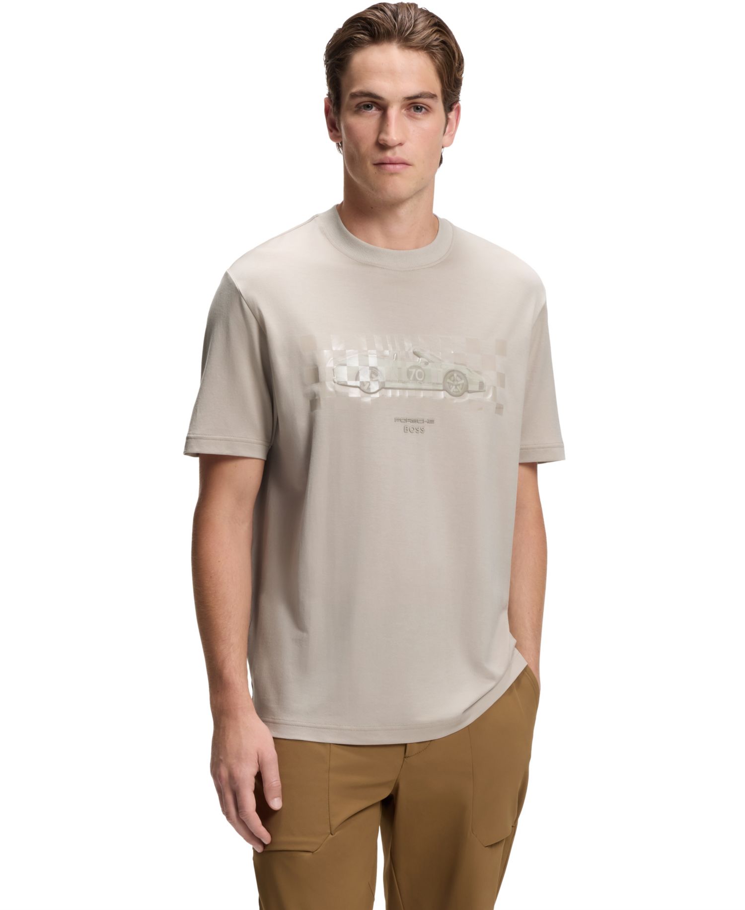 Men's Porsche x BOSS Gloss Artwork Graphic Crewneck T-Shirt