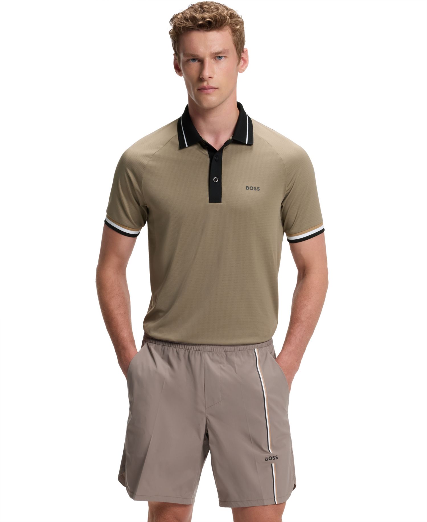 Men's Contrast Logo Slim-Fit Polo Shirt