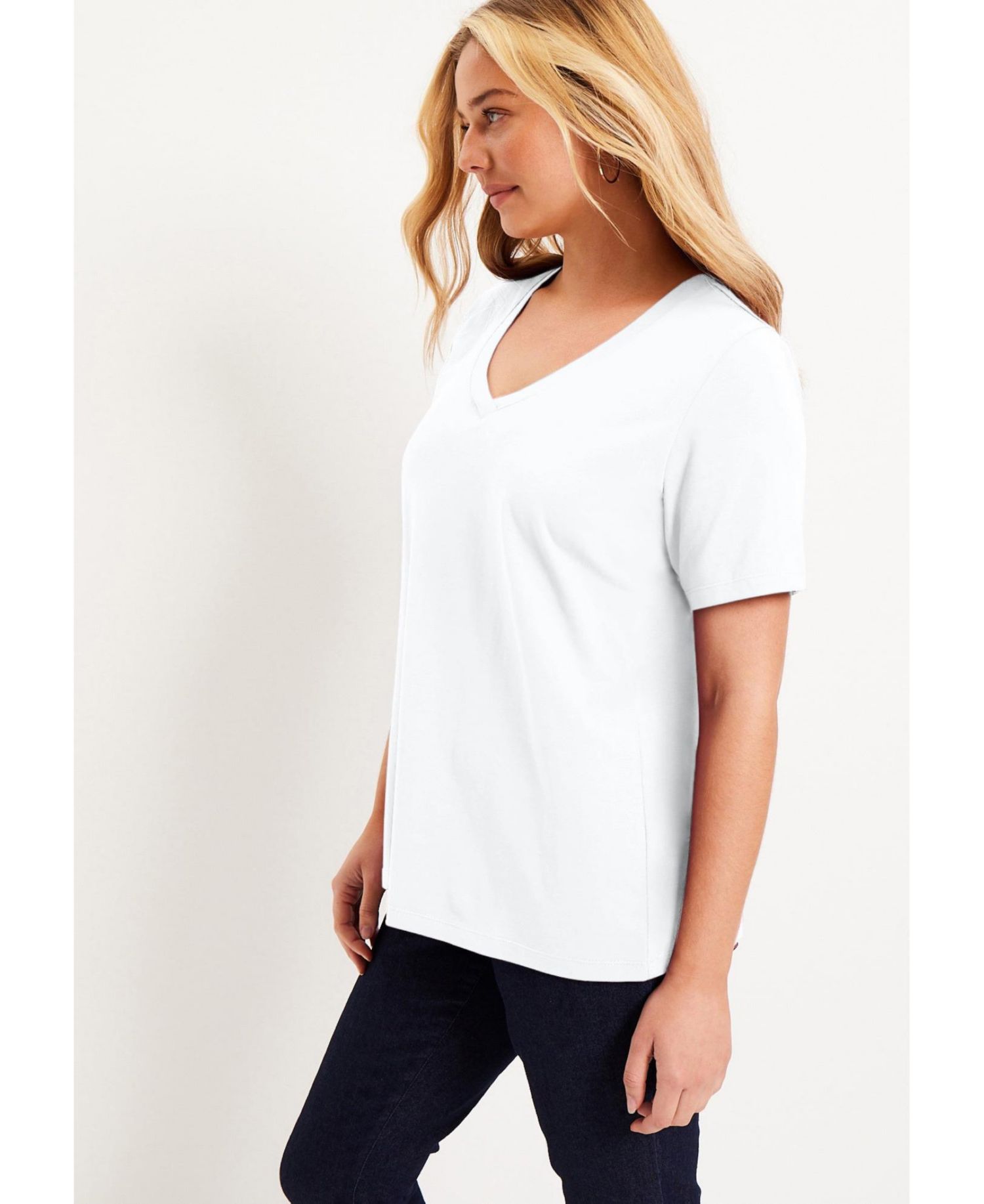 Women's June and Vie Short-Sleeve V-Neck One + Only Tee