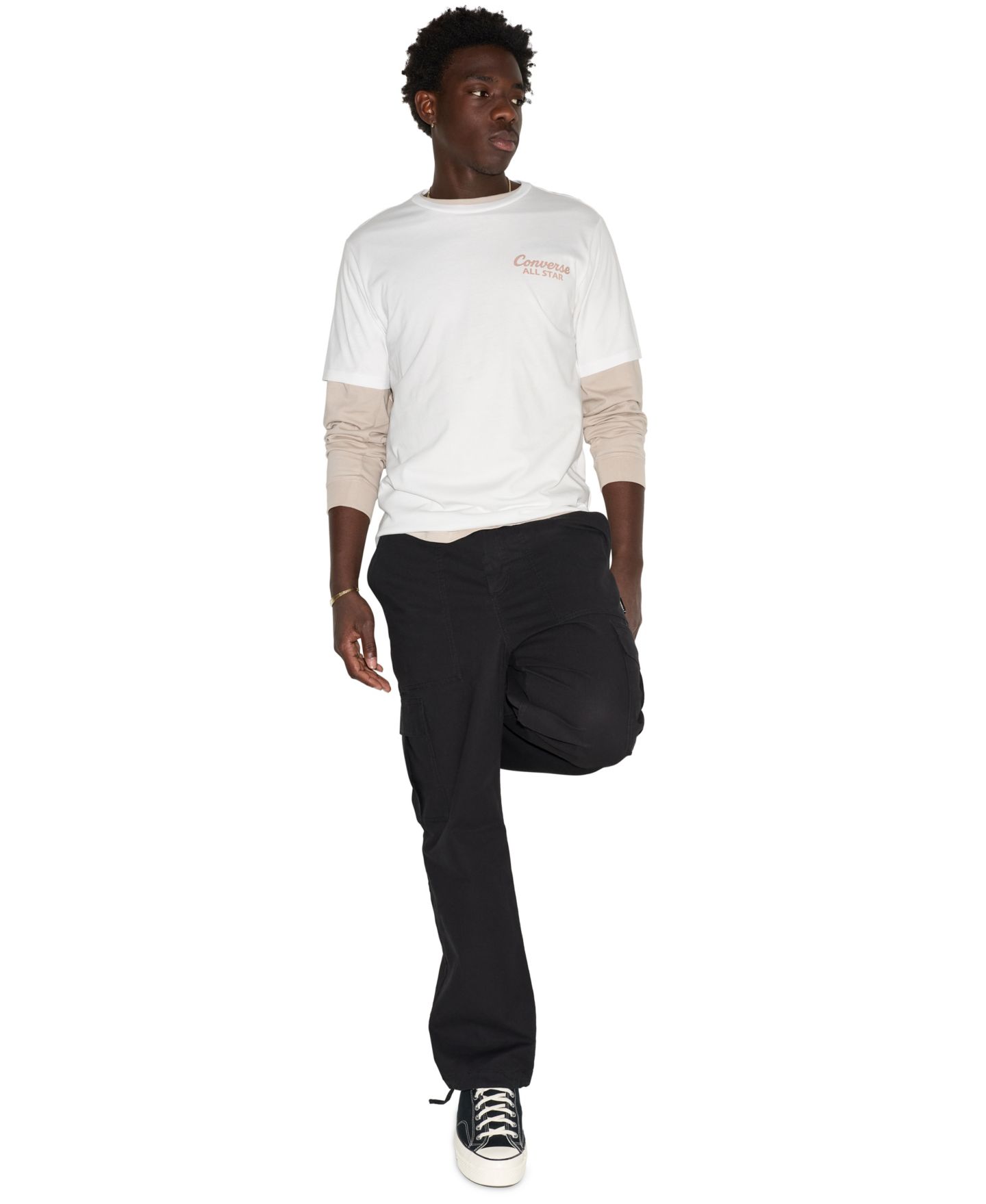 Мужская футболка Converse Industrial Graphic Regular-Fit, цвет: Белый — фото 3