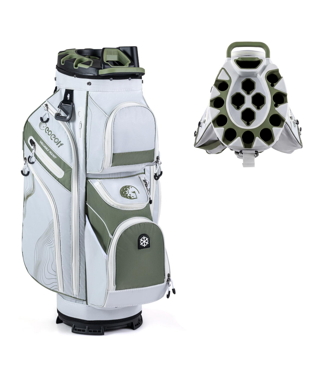 Gymax Golf Cart Bag Molded Lock Top Golf Bag 14-Way Full Length Dividers 11 Pockets