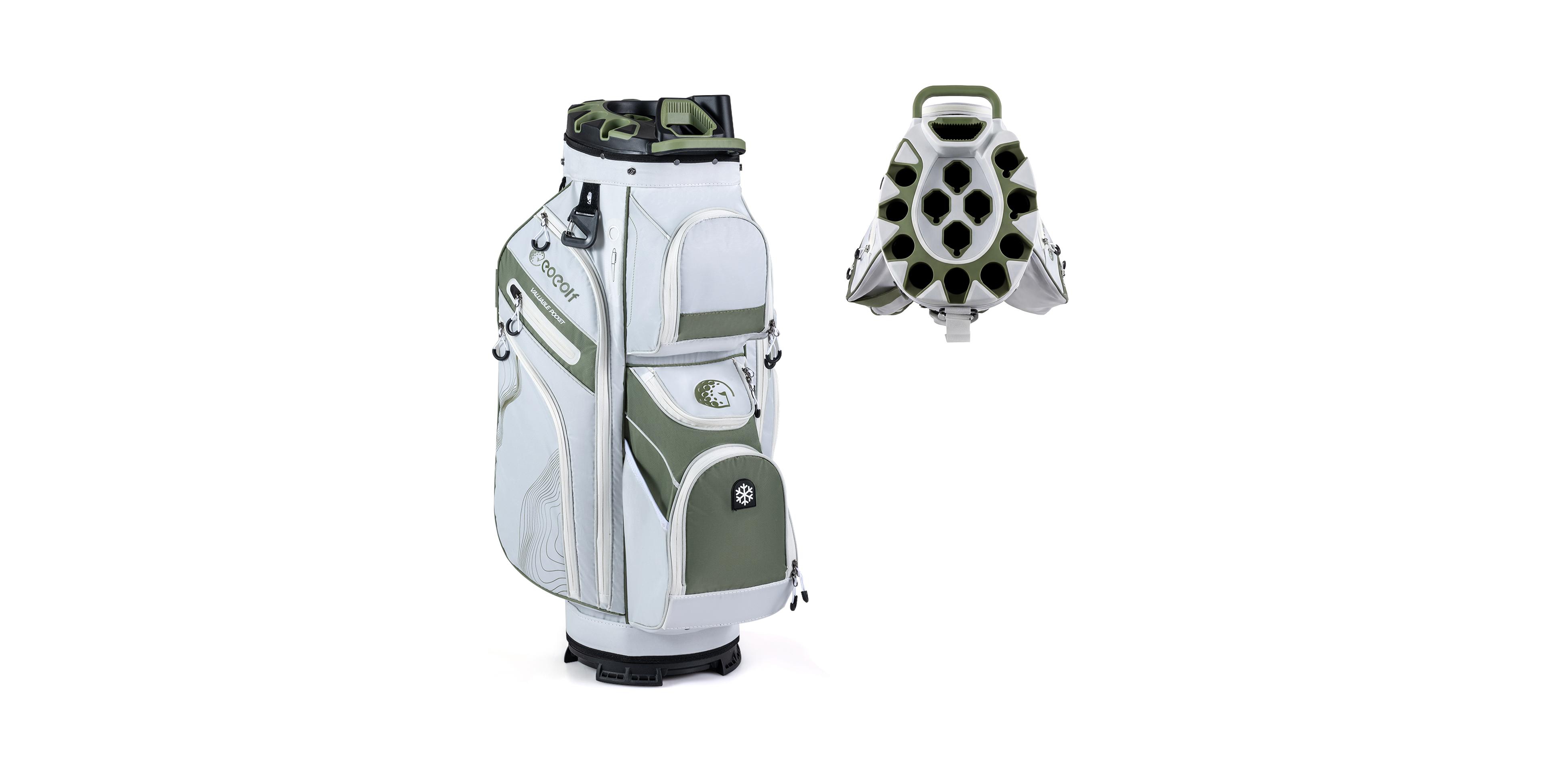 Gymax Golf Cart Bag Molded Lock Top Golf Bag 14-Way Full Length Dividers 11 Pockets