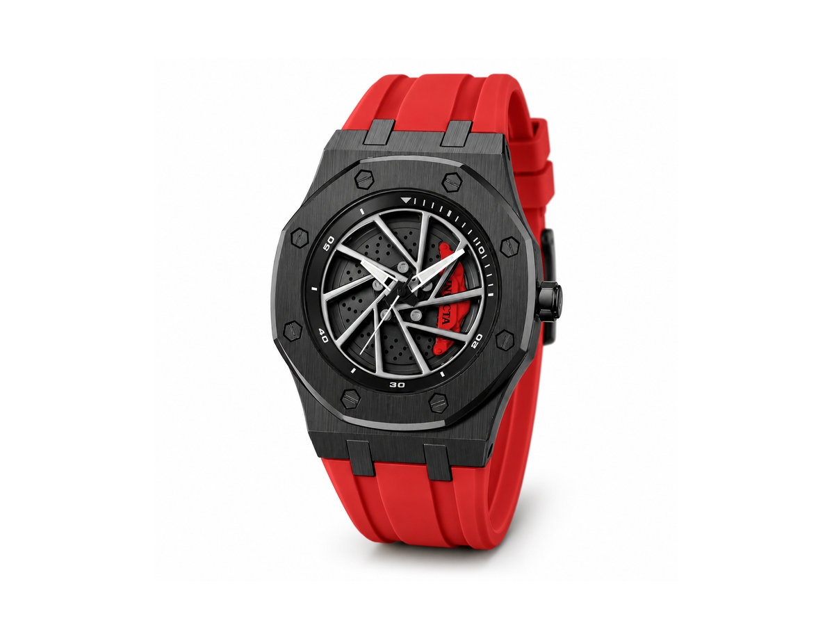 Invicta Men's Quartz Speedway 69491 Water-Resistant Red Rubber Watch, 42mm