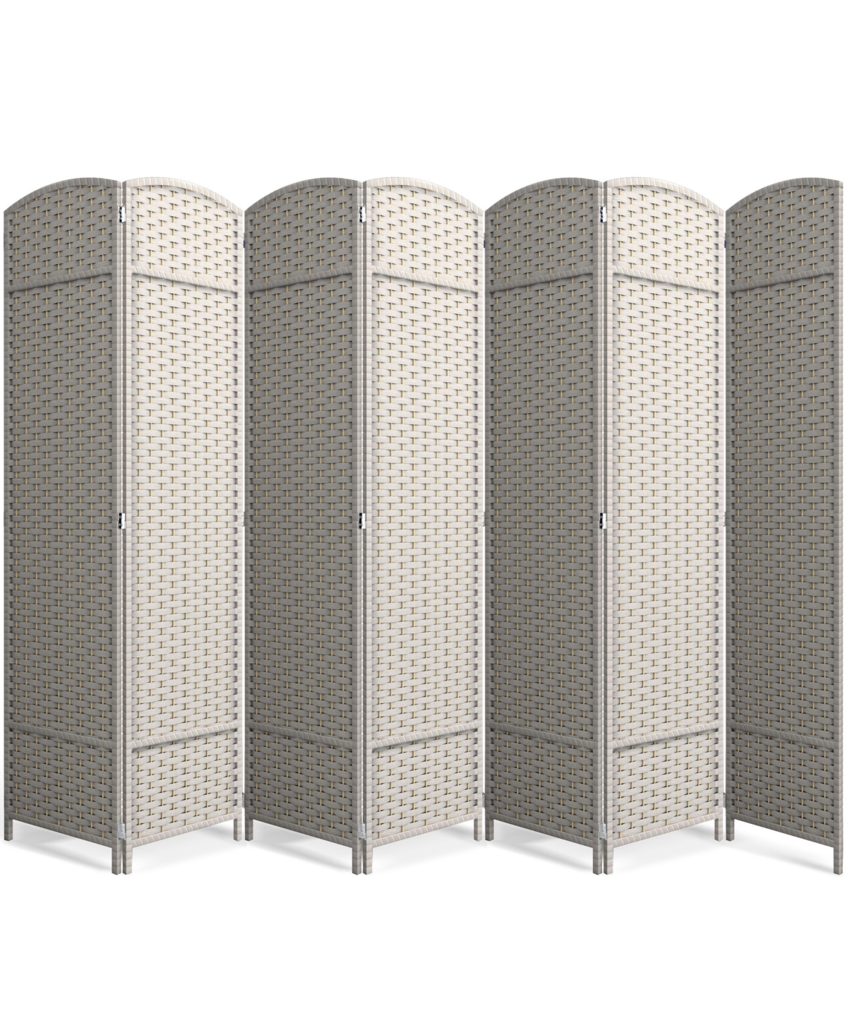 Sorbus Extra Wide Double Hinged 7-Panels Partition Room Dividers - Mesh Hand-Woven Design Folding Privacy Screens, Wall Divider for Separation