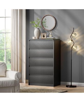 Modern 5-Drawer Wood Dresser and TV Stand