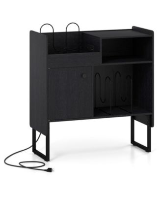 Record Player Stand with 250-Album Vinyl Storage Space