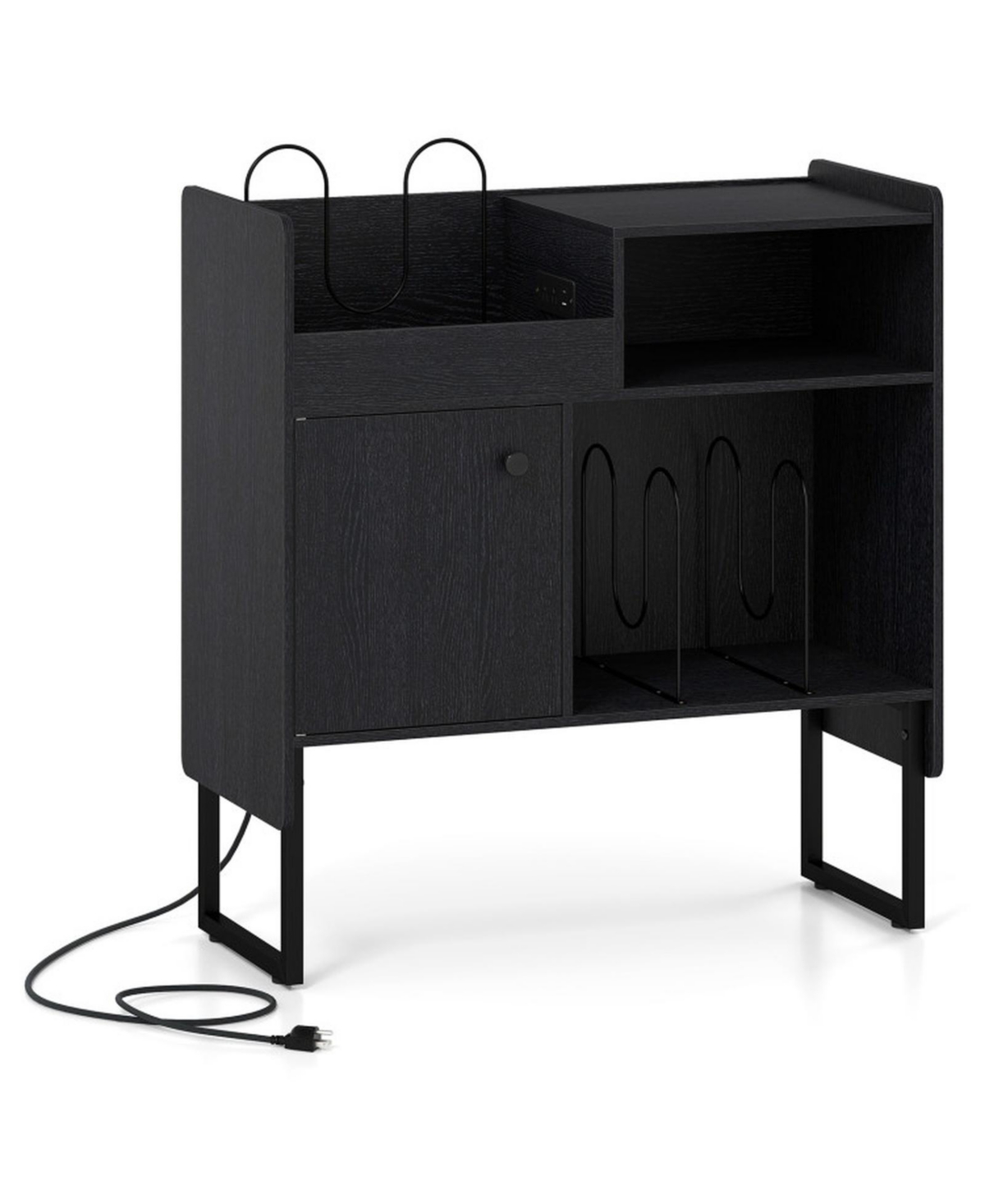 Gouun Record Player Stand with 250-Album Vinyl Storage Space