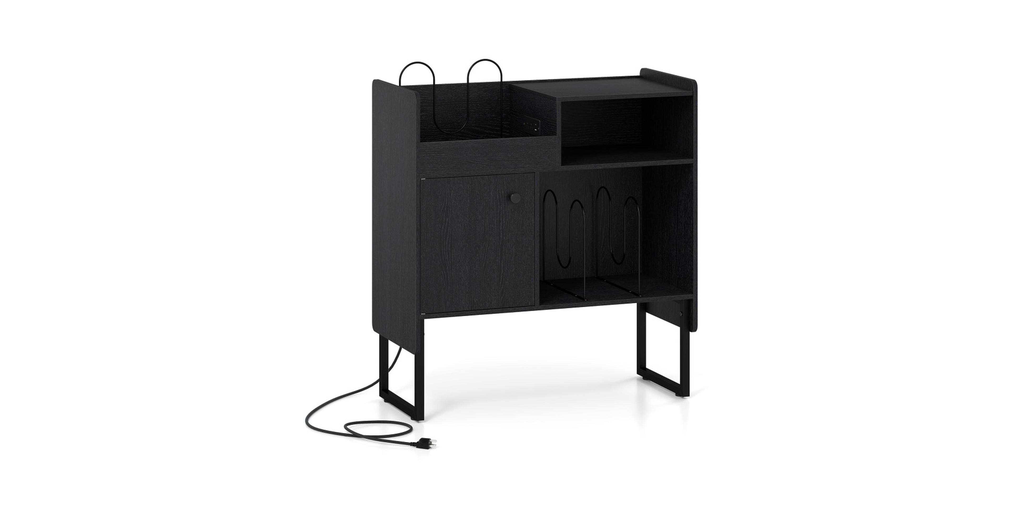 Gouun Record Player Stand with 250-Album Vinyl Storage Space