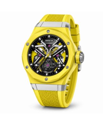 Men's Mechanical Celestial Yellow Rubber Watch, 45mm